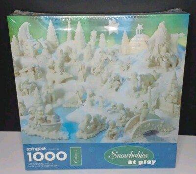 SNOWBABIES AT PLAY 1000 pc Puzzle Springbok By Hallmark 1995 Dept 56 New Sealed