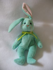 green bunny beanie baby