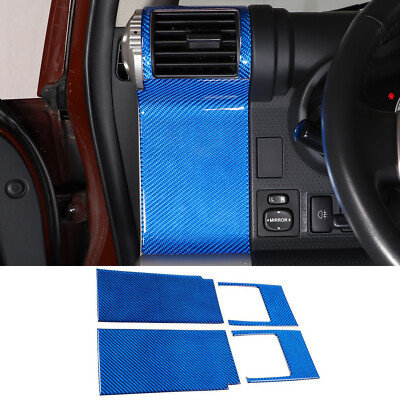Blue Carbon Fiber Side Air Vent Decoration Frame For Toyota FJ Cruiser 2007-2021
