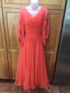 tangerine chiffon dress