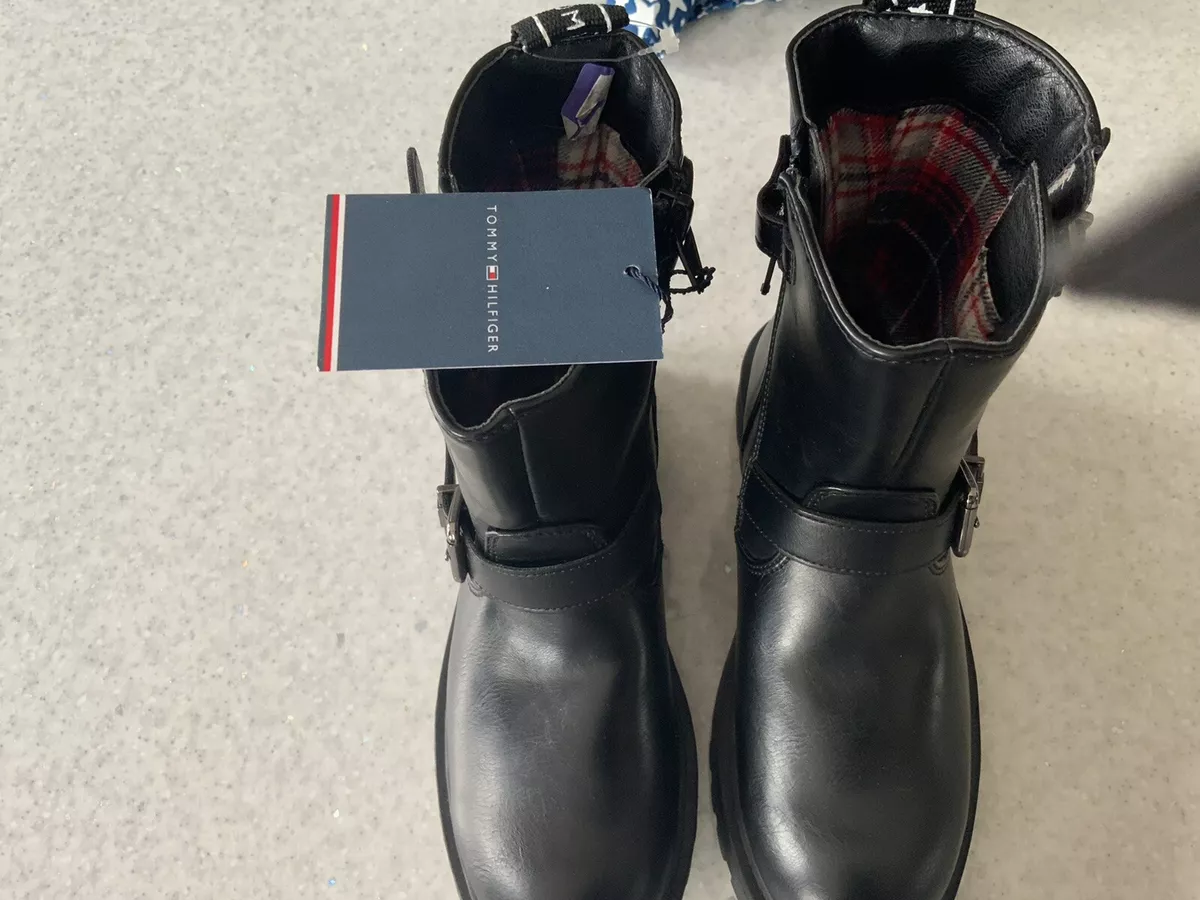 Tommy hilfiger zip detail biker boots sales