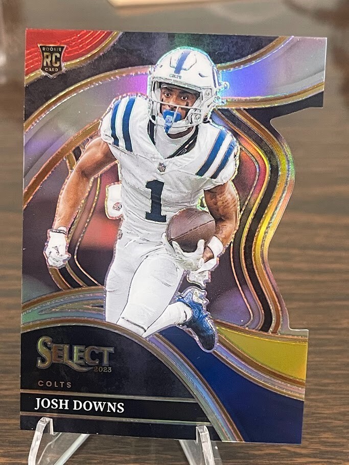 2023 Panini Select - Club Level Red & Yellow Prizm Die-Cut #251 Josh Downs (RC)