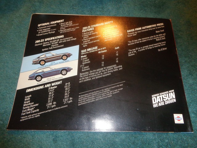 1979 DATSUN 280ZX SALES BROCHURE / ORIGINAL 280Z DEALERSHIP CATALOG | eBay