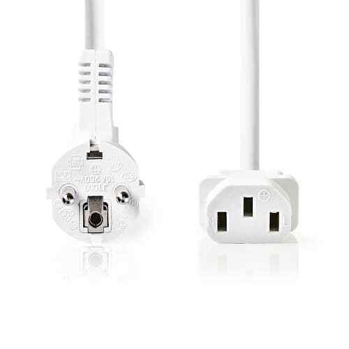 Cable de alimentacion CPU CEE7/M-C13/H 10 M Blanco - Imagen 2 de 3