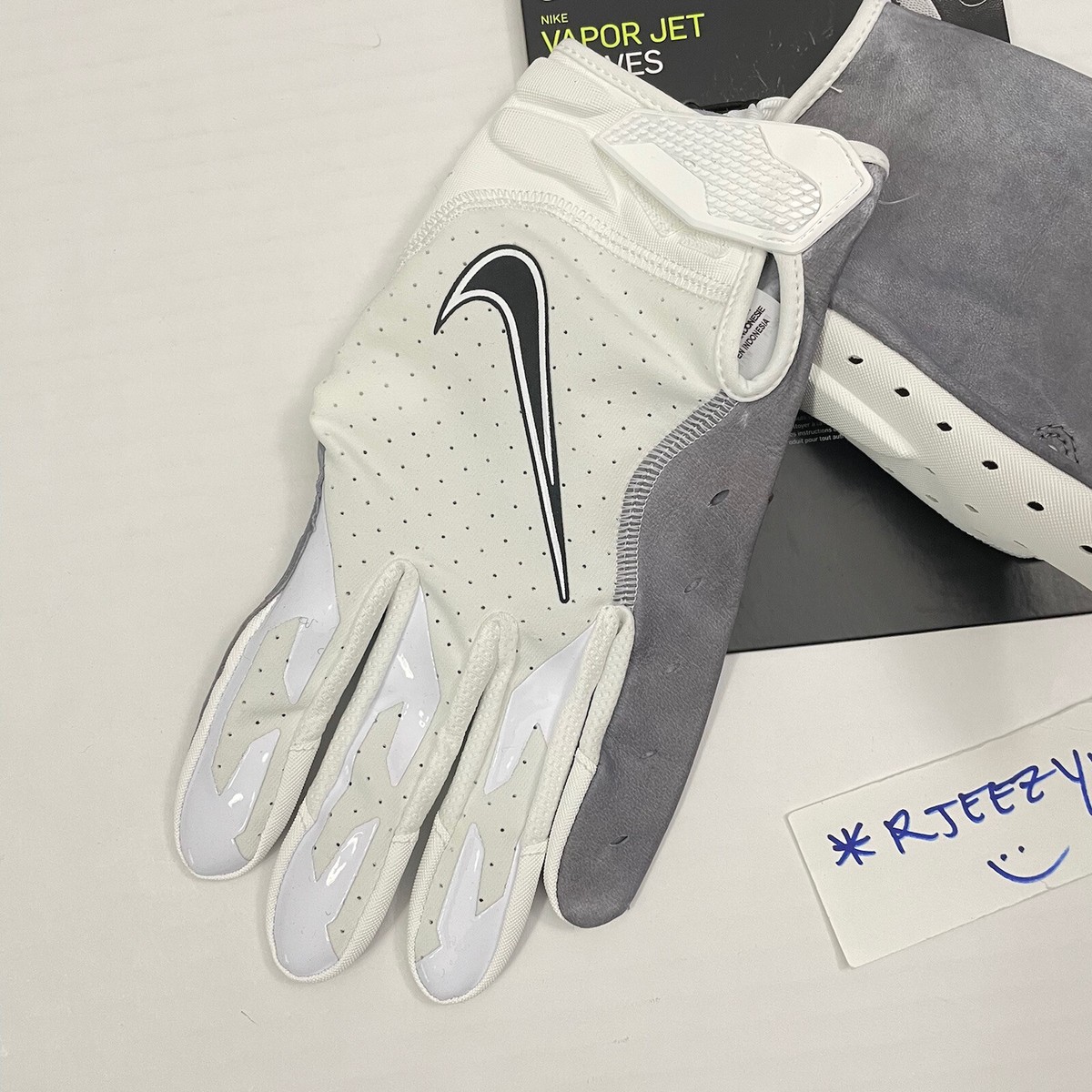 Mens Size XXL | Nike Football Vapor Jet WR Receiver Gloves White