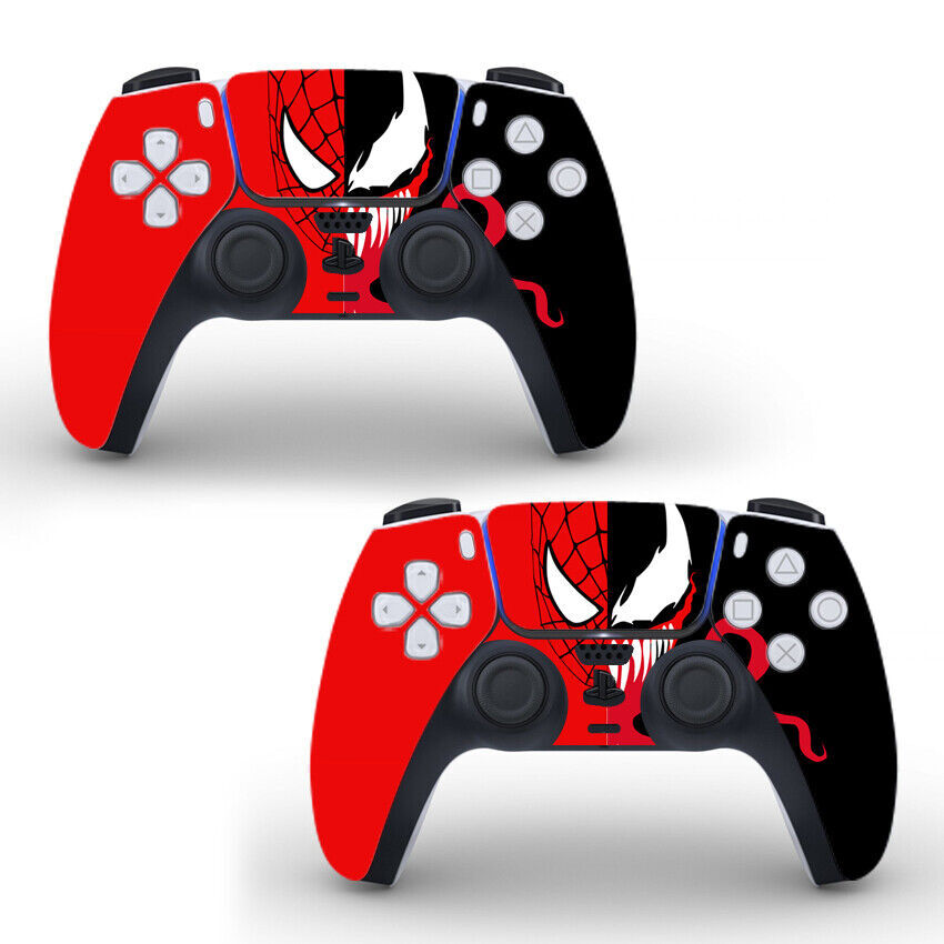 2 Pack PS5 Controller Dualshock Marvel Spider Man Red Spider Skin Decal Sticker