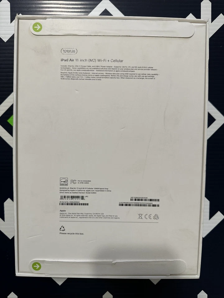 Apple 11" iPad Air M2 Chip (128GB, Wi-Fi + 5G, Space Gray) MUXD3LL/A New Sealed - Image 2 of 4