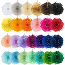 Paper Tissue Rosettes Fan Medallions (3 Pack of 8", 12" or 16") Wedding Party