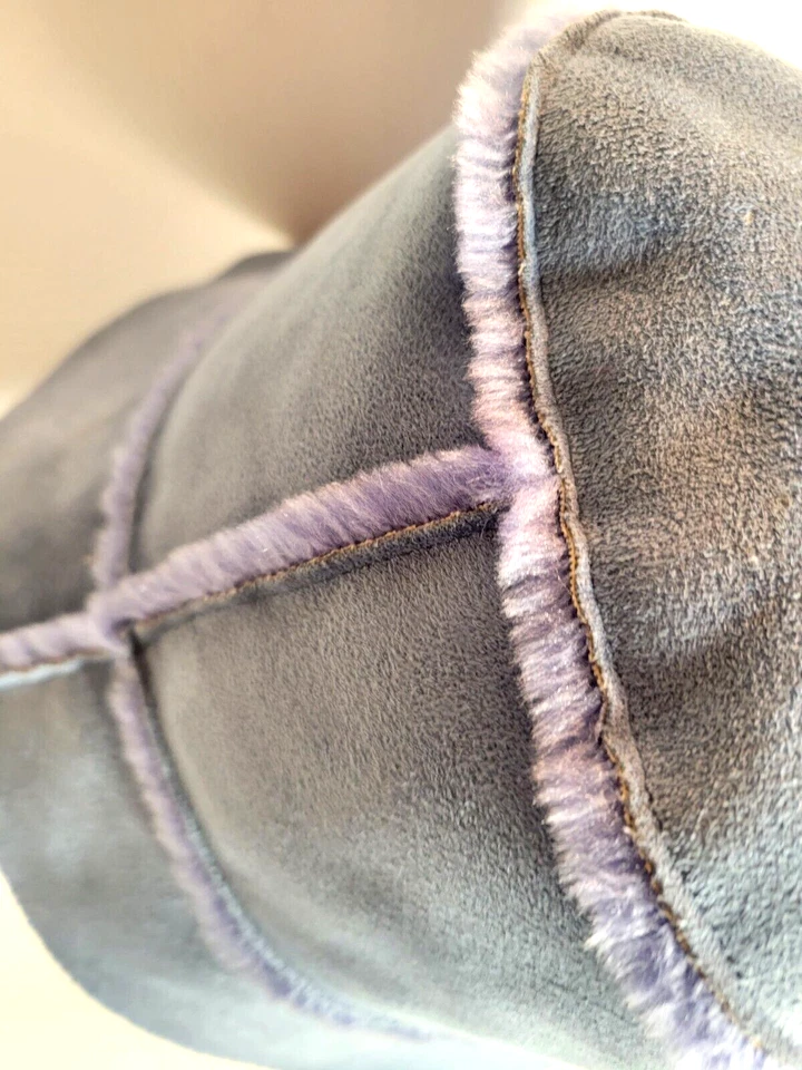 LIZ CLAIBORNE Mujer M/L Imitación Gamuza Imitación Piel Azul Invierno Cubo Cloche Sombrero Foto 4 de 4