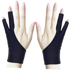 Drawing Glove, Artist Glove for Drawing Tablet, iPad, M 2 Finger, Tip Open
