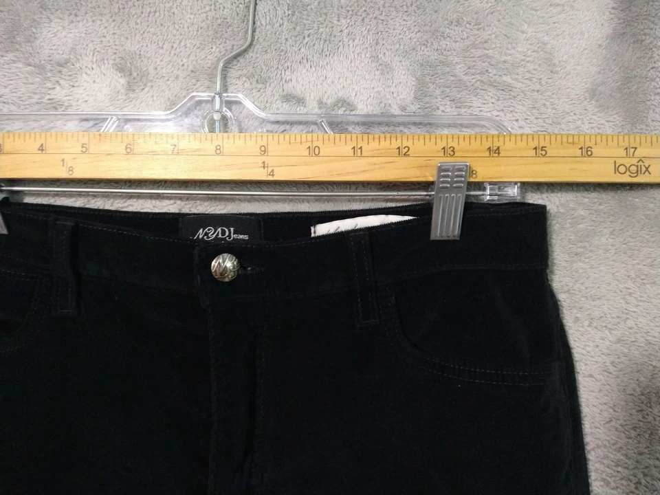 Pantalones NYDJ para mujer 12 Petite negros pana corte bota tiro alto elásticos hechos en EE. UU. Foto 3 de 4