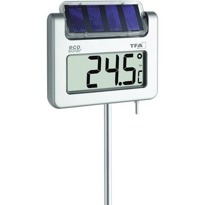 TFA Dostmann 302026 Avenue Solar Garden Thermometer Silver