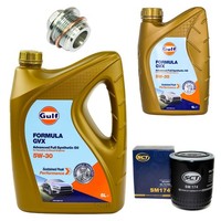 MotoröL Filter Set Gulf Formula GVX 5W-30 6 Liter + Schraube FüR Audi A4 A8 2.8