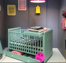 Baby Cot Bed with Nappy Changer Changing Table