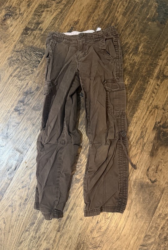 Brown Cargo Pants Girls Size 7 Cherokee Adjustable Waist 