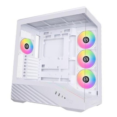 Vector V100 ATX Mid-Tower PC Case with 4 ARGB PWM Mid Tower - 4 RGB Fans White