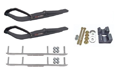 C&A Pro Black Razor Snowmobile Skis w/ 4.5'' Shaper Bars Complete Kit Arctic Cat