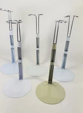 Lot of 5 Metal Doll Stands Fits 12" to 14" Dolls 4" Base 7" to 10" Tall