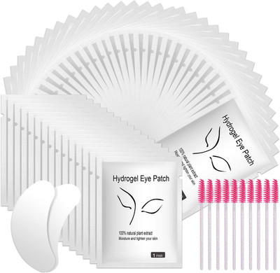 Augengel Pads, 50 Paar Wimpernverlängerung Pads fusselfrei Wimpernpflaster mit 10
