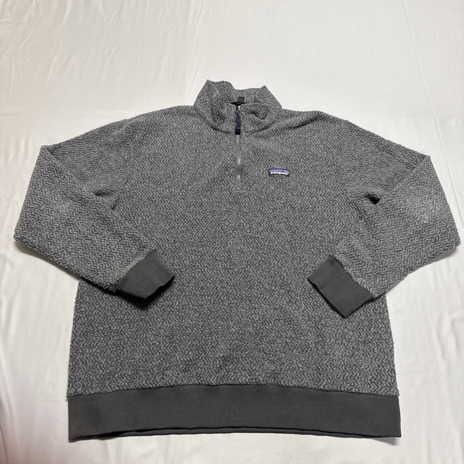 Patagonia Woolyester Fleece Pullover Mens XL Forge Gray Quarter Zip Sweater