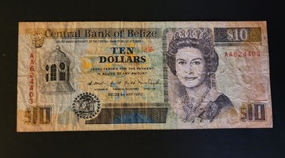 ベリーズ 10ドル Vintage 1990 Belize $10 Bill | eBay