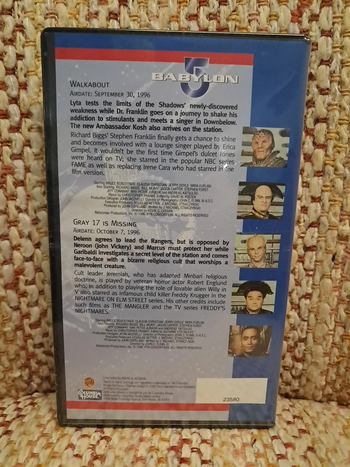 Babylon 5 Collector's Edition VHS Walkabout Gray 17 Is Missing Brand New Sealed Foto 2 de 4