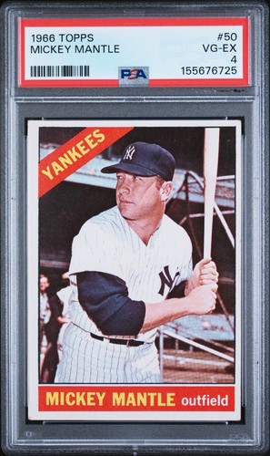 1966 Topps Mickey Mantle Base #50 PSA 4