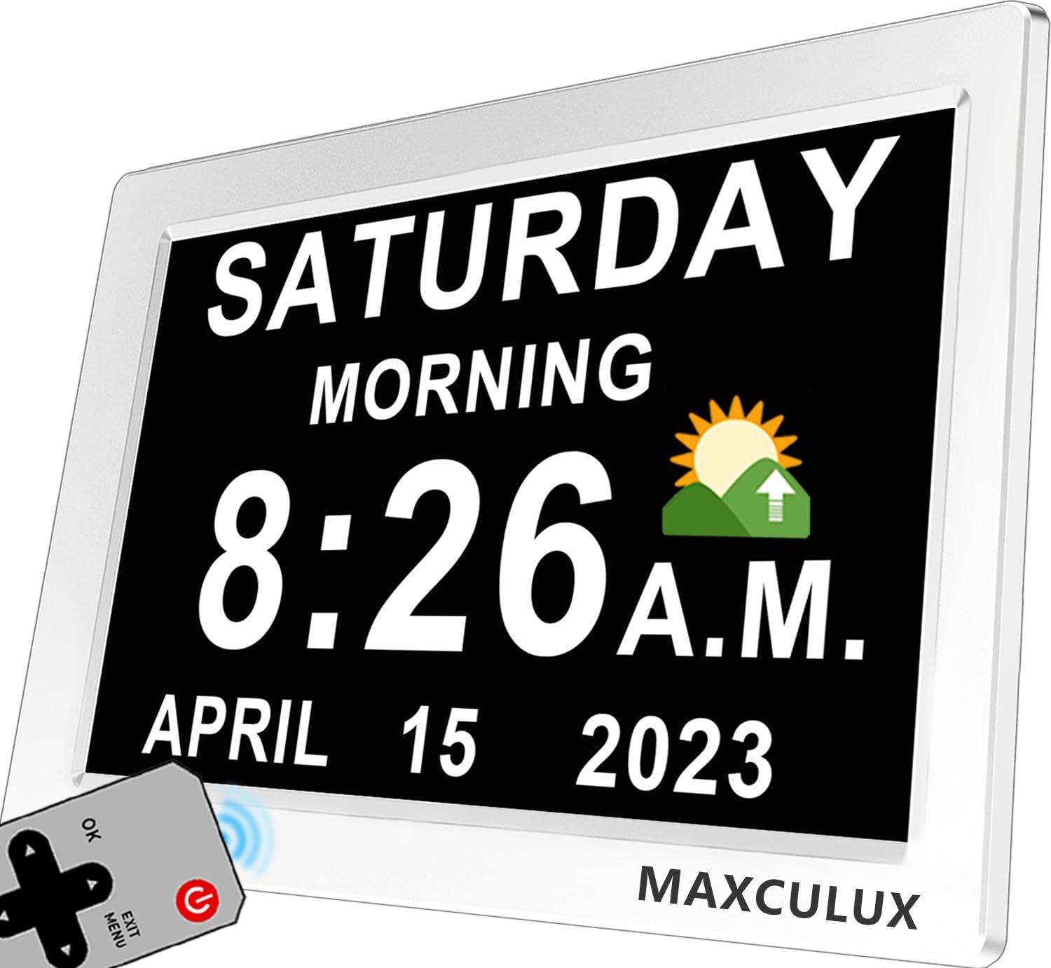 Upgraded 19-Alarm Digital Talking Clock with Day Date Custom Reminders