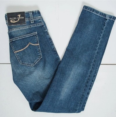Jacob Cohen Jeans Mens W32 L32 Blue Limited Edition Straight Leg Italy Designer