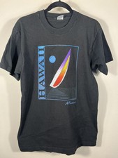 Vintage 90s Maui Hawaii Sail Boat Shirt Single Stitch USA Made Size Large M 