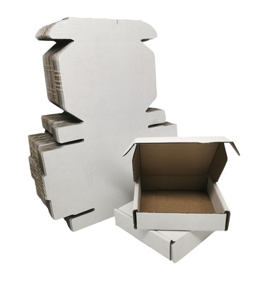 4x4x1 inch Small Shipping Box Mailers, White Corrugated Cardboard Packaging S...