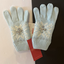 NWT Gymboree Central Park Skater 3-4 3T-4T Light Blue Snowflake Sequin Gloves
