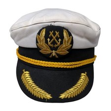 Captain Navy Army Sailor Cap White One Size Lightweight Spirit Halloween