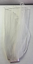 White Wedding Veil Shoulder Length Short W/ Comb Bridal Party Satin Trim Pearls