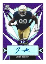 Javon McKinley AUTOGRAPH /25 RC Notre Dame Fighting Irish 2021 Leaf Valiant AUTO