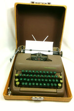 Vintage Smith-Corona Sterling Manual Typewriter w/ Case 1953 Green Keys READ thumbnail