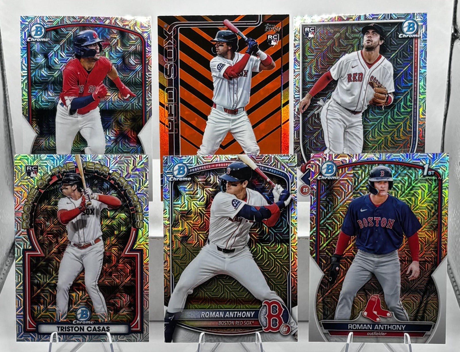 Boston Red Sox Rainbow Mojo Refractor Lot | Marcelo Mayer Roman Anthony Casas