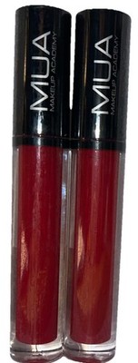 PACK OF 2 MUA MAKEUP ACADEMY Luminizing Lip Gloss #100 CRIMSON Sealed/See Photos