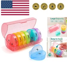Large Weekly Pill Organizer 2 Times a Day, Daily Pill Box 7 Day Easy to Open ...