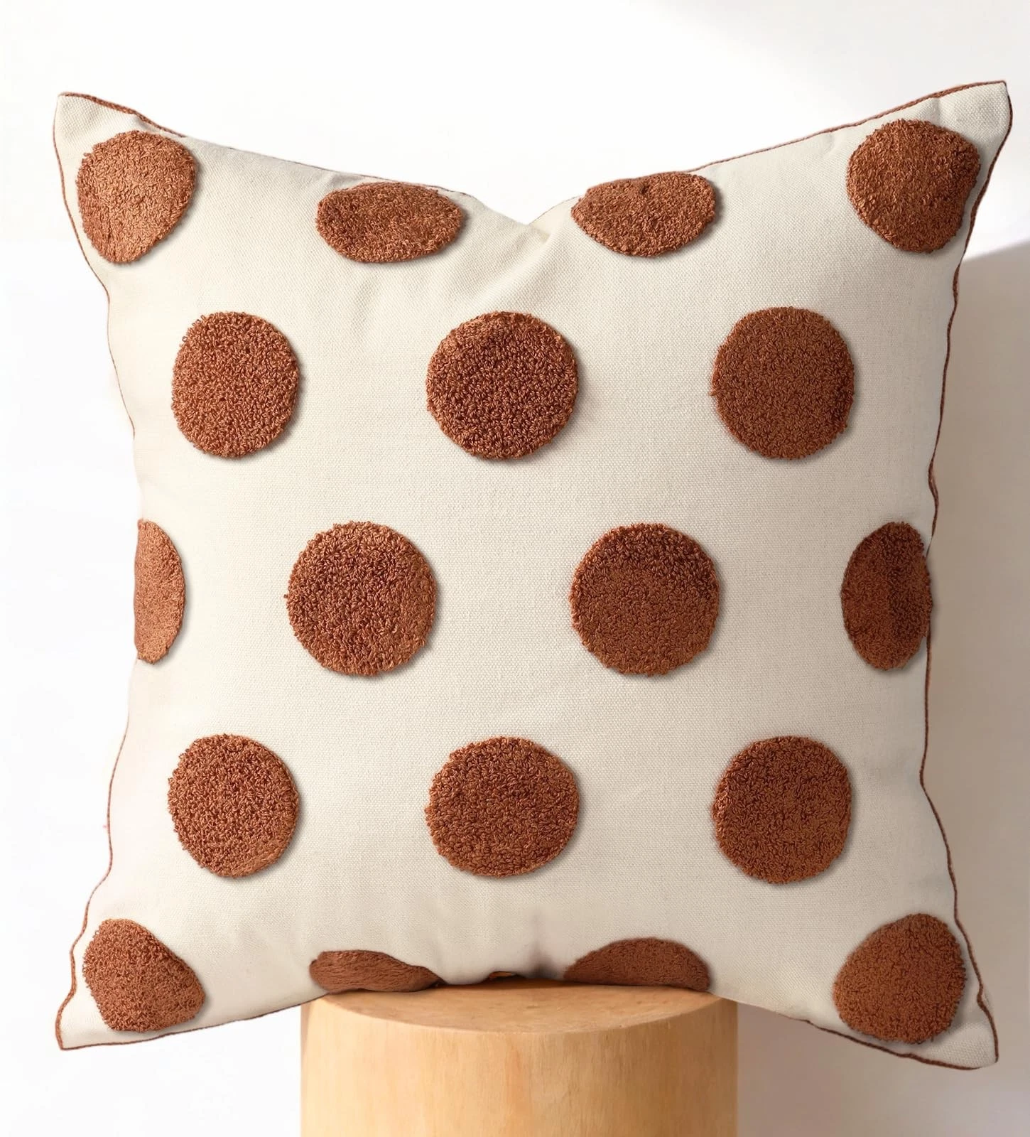 Embroidered Throw Pillow Cover 18x18 Inch - Modern Geometric Decorative Pillo...