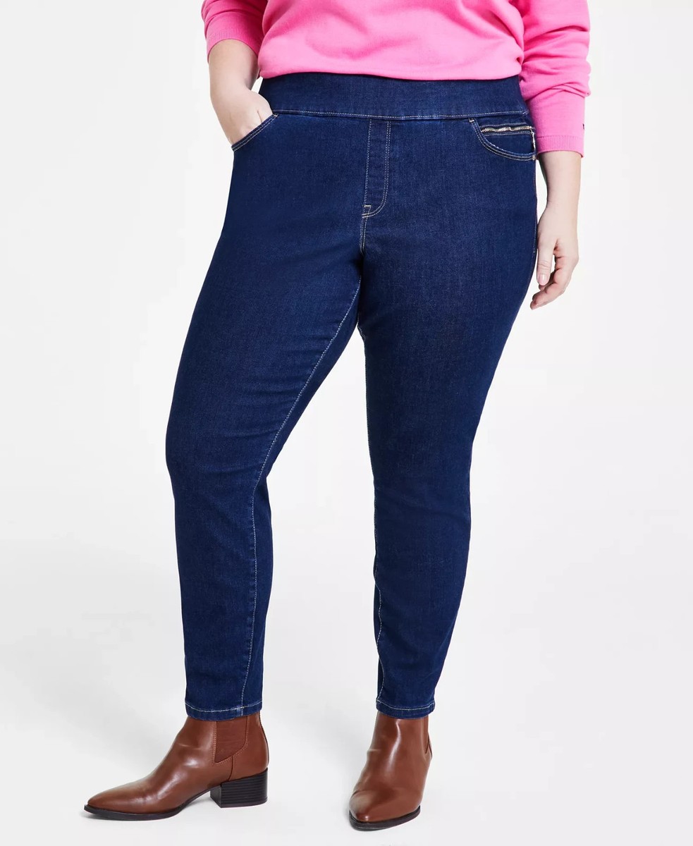 Tommy Hilfiger Plus Size TH Flex Gramercy Pull-On Jeans Blue Size 