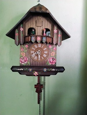Vintage West Germany Chalet Cuckoo Clock Musical Dancers As Is