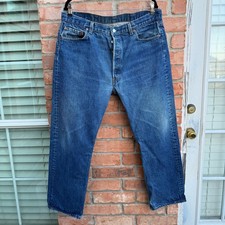 Vintage 80s Levis 501 Blue Button fly Denim Made in USA Jeans 40x32 Actual 37x28