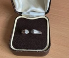 Pandora 925 Silver Torque Ring /  Size 52 / Heart Design Band / vintage