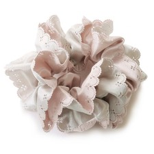 Scrunchie Hair Accessory Double Color Lace Cut Pink