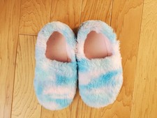 "Wonder Nation" Girls Faux Fur Slippers Plush, Warm Size11-12