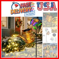 Solar Watering Can Lights,Butterfly Hanging Lantern with Shepherd Hook,Waterp...