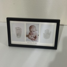 Keababies Baby Handprint Footprint Keepsake DUO Frame 13 x7.9 black Wood