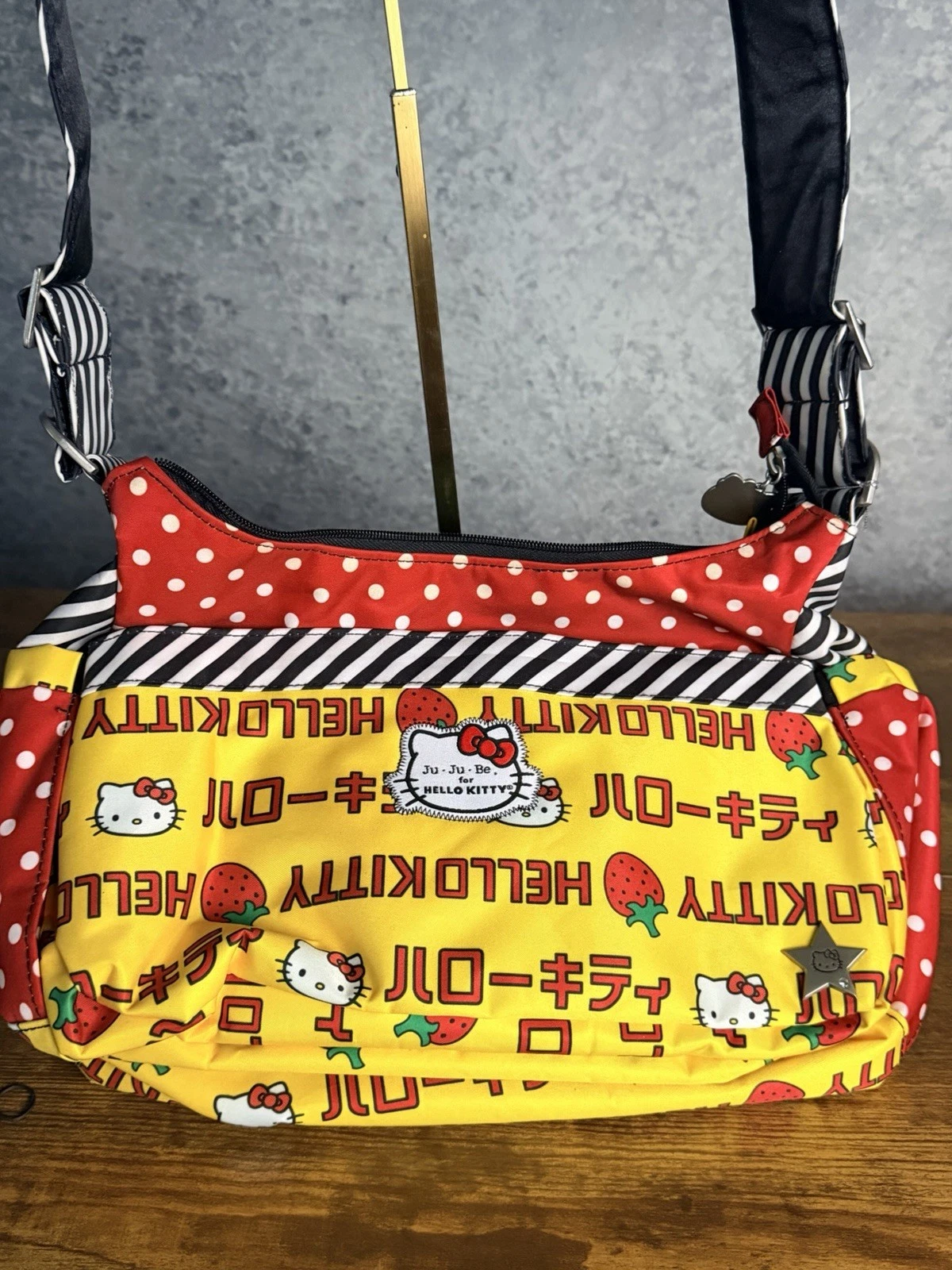 Jujube x Hello Kitty Strawberry STRIPES Hobobe. NWT Changing Pad, Pacipod Incl