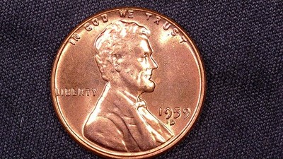 1959-D 1C RD Lincoln Cent. Unc. Great Looking Coin. Lot Sale. One Cent At A Time